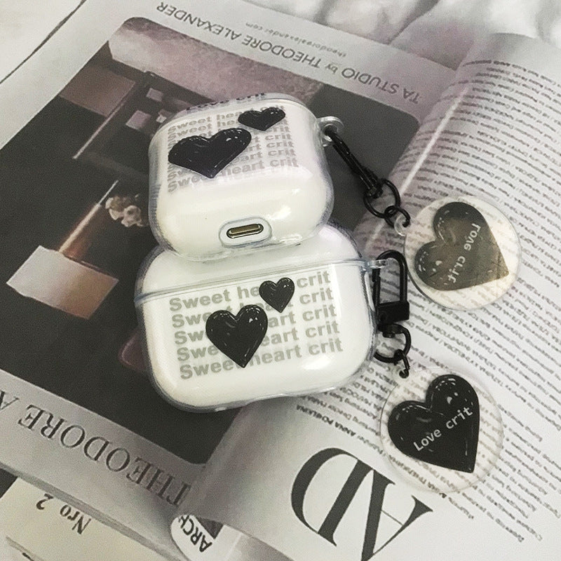 INSINC Creative Black Love Heart AirPods-Hülle