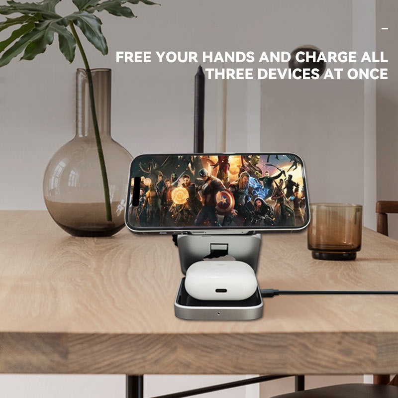 INSINC Kreatives faltbares 3-in-1-Wireless-Ladegerät für Apple