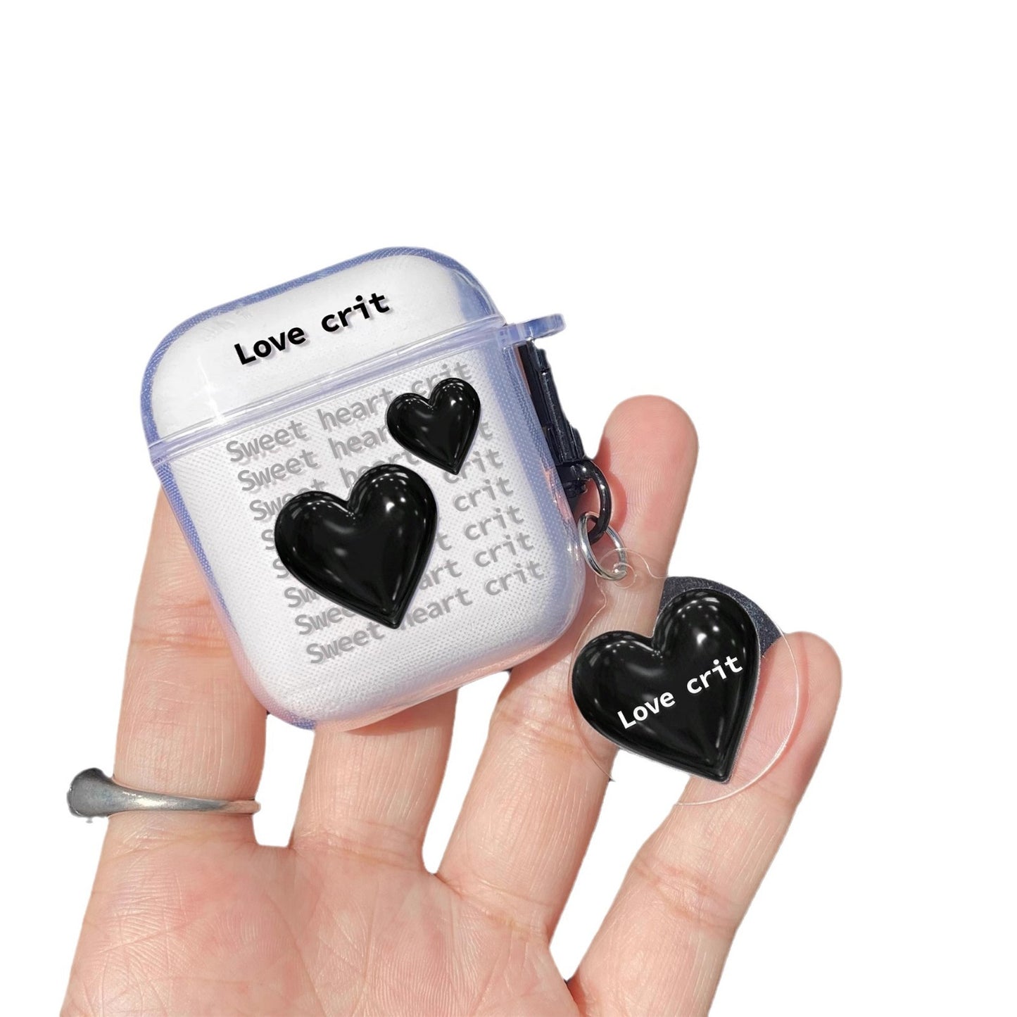 INSINC Creative Black Love Heart AirPods-Hülle