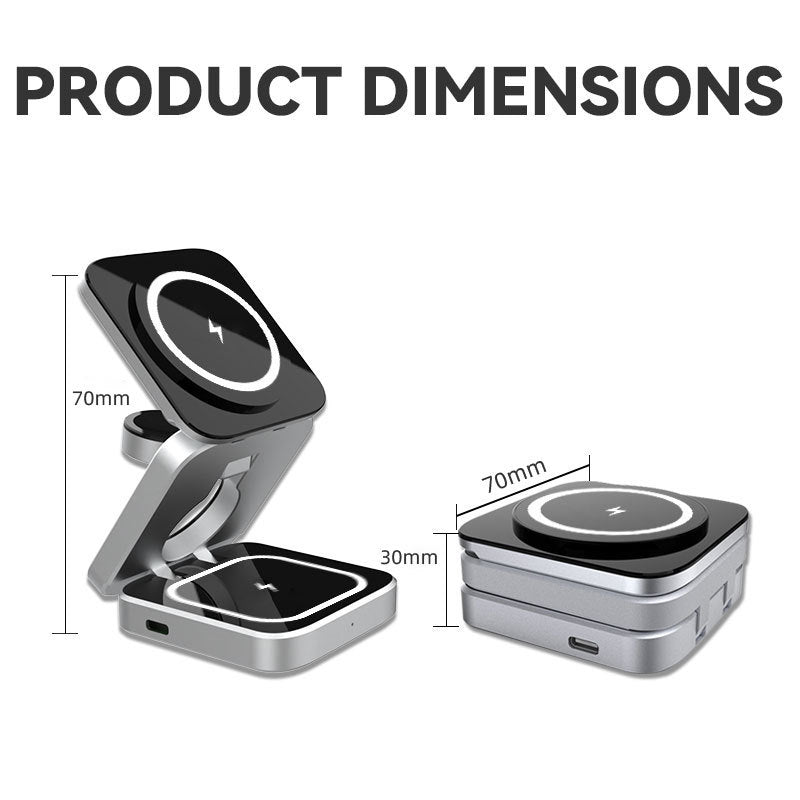 INSINC Kreatives faltbares 3-in-1-Wireless-Ladegerät für Apple