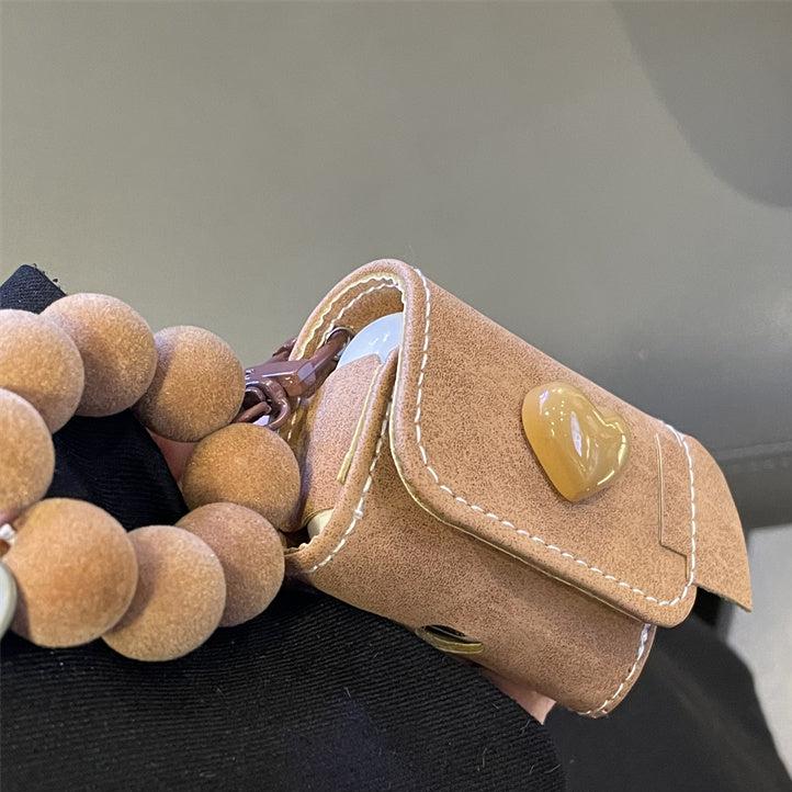 INSNIC Velvet Heart AirPods Purse: Winter Plush Case