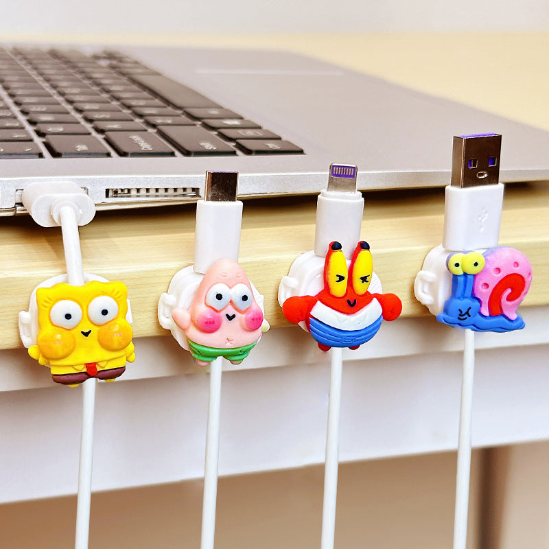 Charger Case | INSNIC No-punch Cute Cartoon Data Cable Storage Artifact