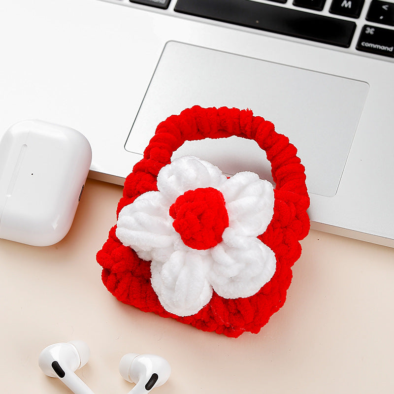 AirPods Bag | INSNIC Creative Beautiful Wool Knitted Camellia