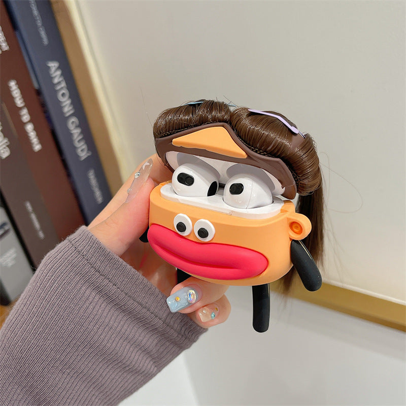 INSINC Creative Girl With Long Hair And Big Eyes AirPods-Hülle