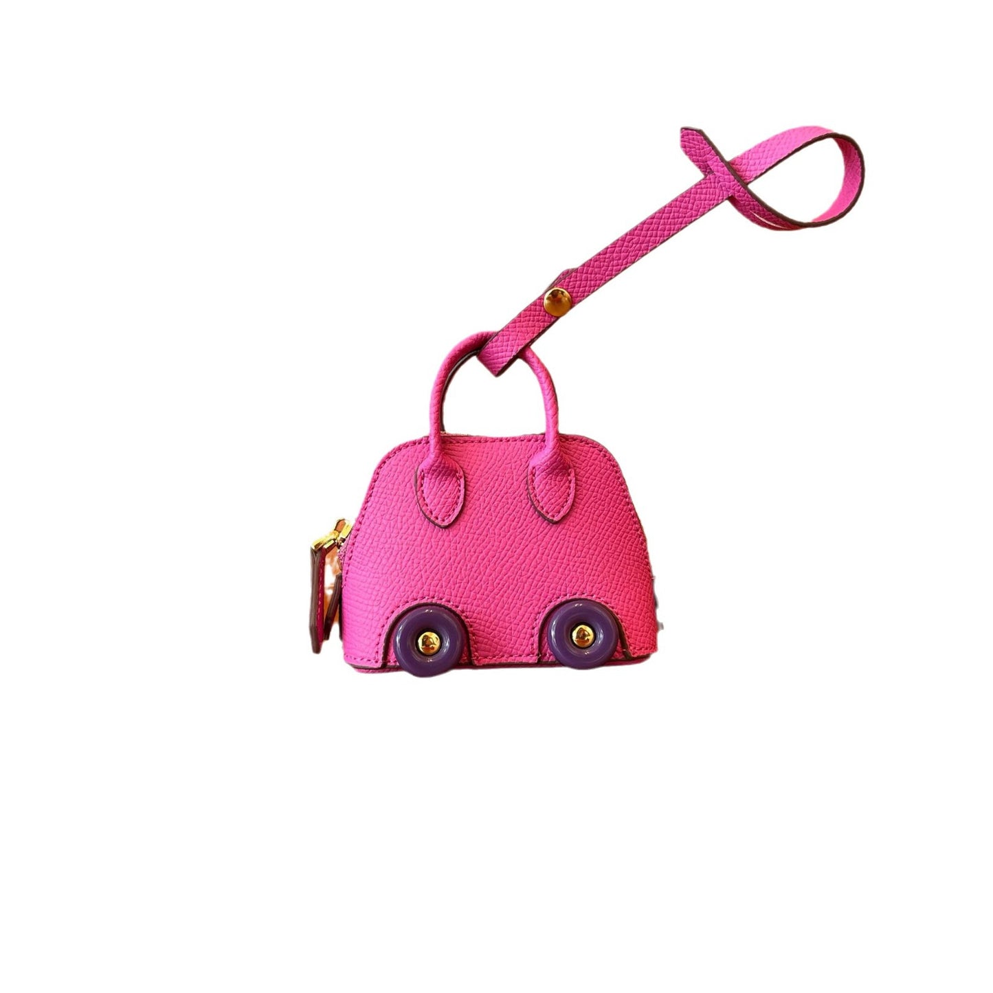INSNIC Rose Red Retro Car AirPods Pouch: Vibrant Mini Vehicle Case