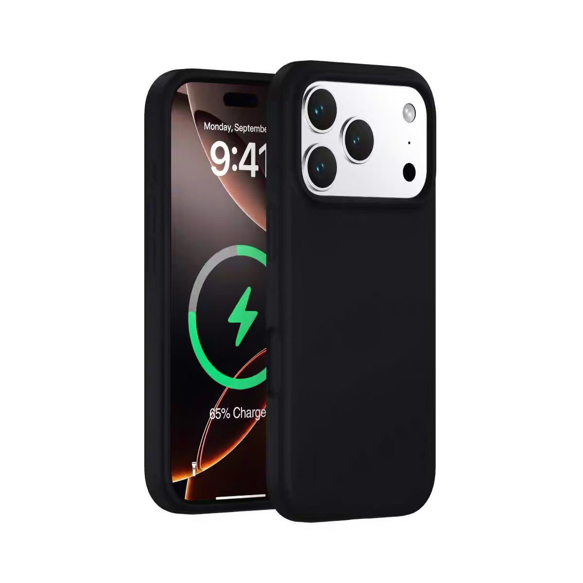INSNIC Einfache magnetische Saugnapf-Hülle in Rosa mit Logo für iPhone