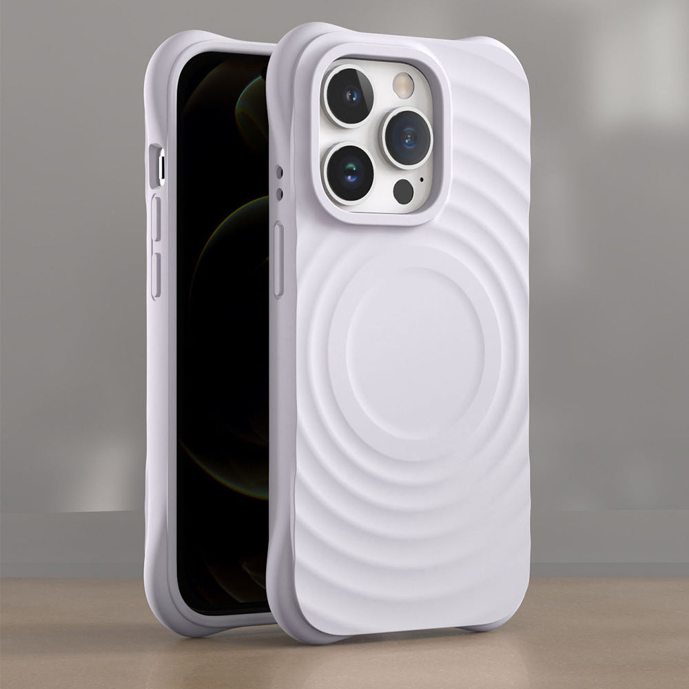 INSNIC Einfache magnetische Saugnapf-Hülle in Rosa mit Logo für iPhone