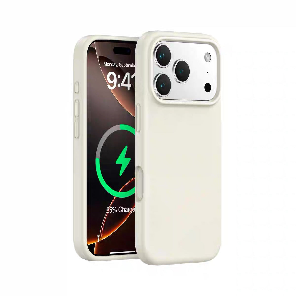 INSNIC Einfache magnetische Saugnapf-Hülle in Rosa mit Logo für iPhone
