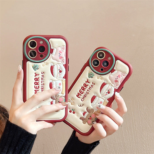 INSNIC Creative 3D Christmas Buddy Skin Texture Case For iPhone