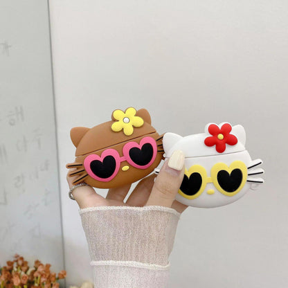 INSINC Creative Cute Little Flower Sonnenbrille KT Cat AirPods-Hülle