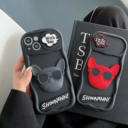 INSNIC Creative Sunglasses Bulldog Case For iPhone