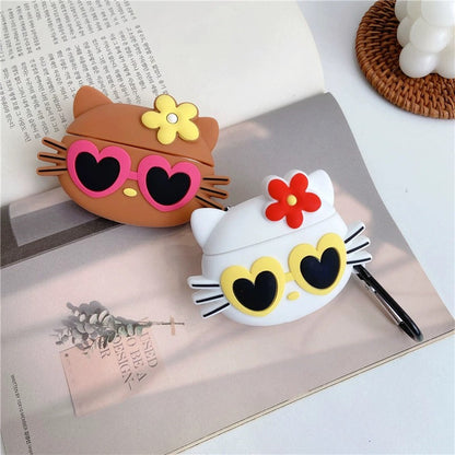 INSINC Creative Cute Little Flower Sonnenbrille KT Cat AirPods-Hülle