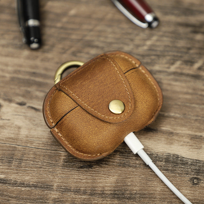 INSINC Creative Handmade Genuine Leather Full Bag AirPods Case