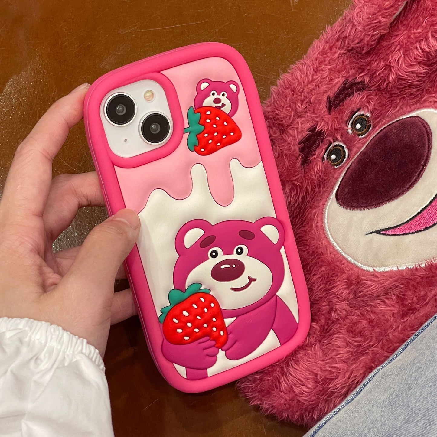 INSNIC Creative Creamy Strawberry Bear Hülle für iPhone