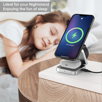 INSINC Creative Foldable 3 in 1 Wireless Charger For Apple