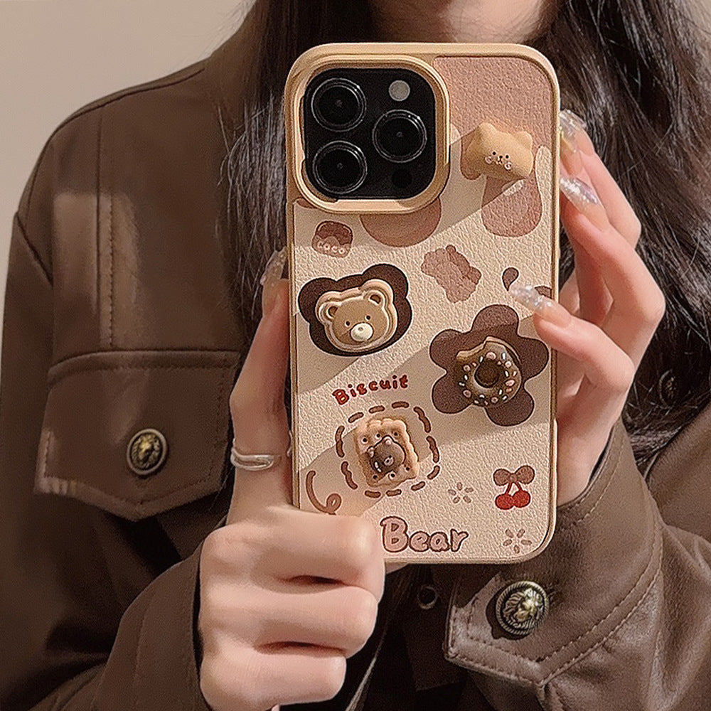 INSNIC Creative 3D Cute Cookie Bear Case For iPhone