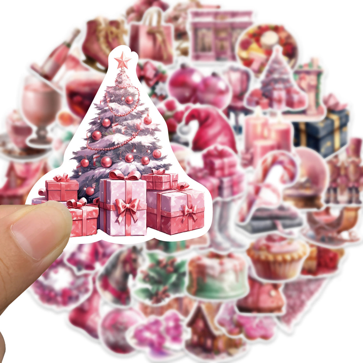 INSNIC Kreative wasserfeste rosa Weihnachtsaufkleber für selbstgemachte iPhone-Hüllen
