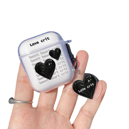 INSINC Creative Black Love Heart AirPods Case
