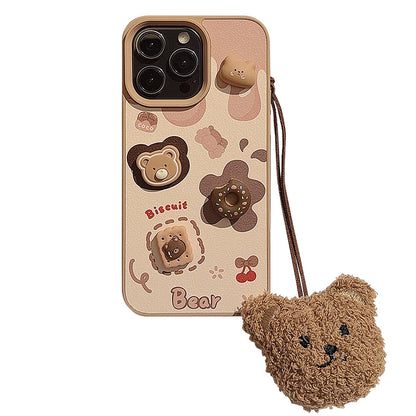 INSNIC Creative 3D Cute Cookie Bear Hülle für iPhone