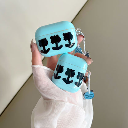 INSINC Creative Sea Salt Blue Three Flowers AirPods-Hülle