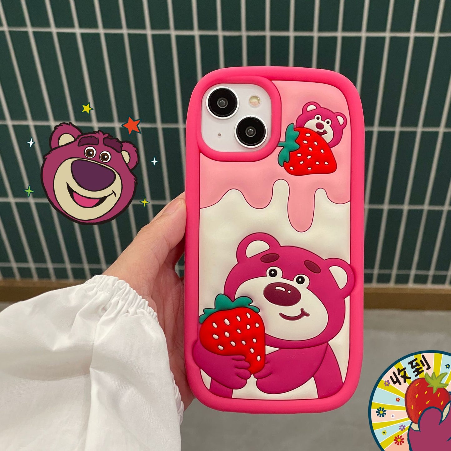 INSNIC Creative Creamy Strawberry Bear Case For iPhone