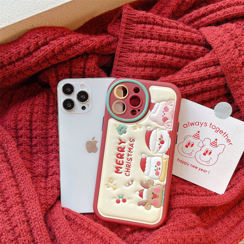 INSNIC Creative 3D Christmas Buddy Skin Texture Case For iPhone