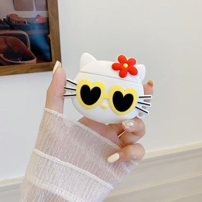 INSINC Creative Cute Little Flower Sunglasses KT Cat AirPods Case