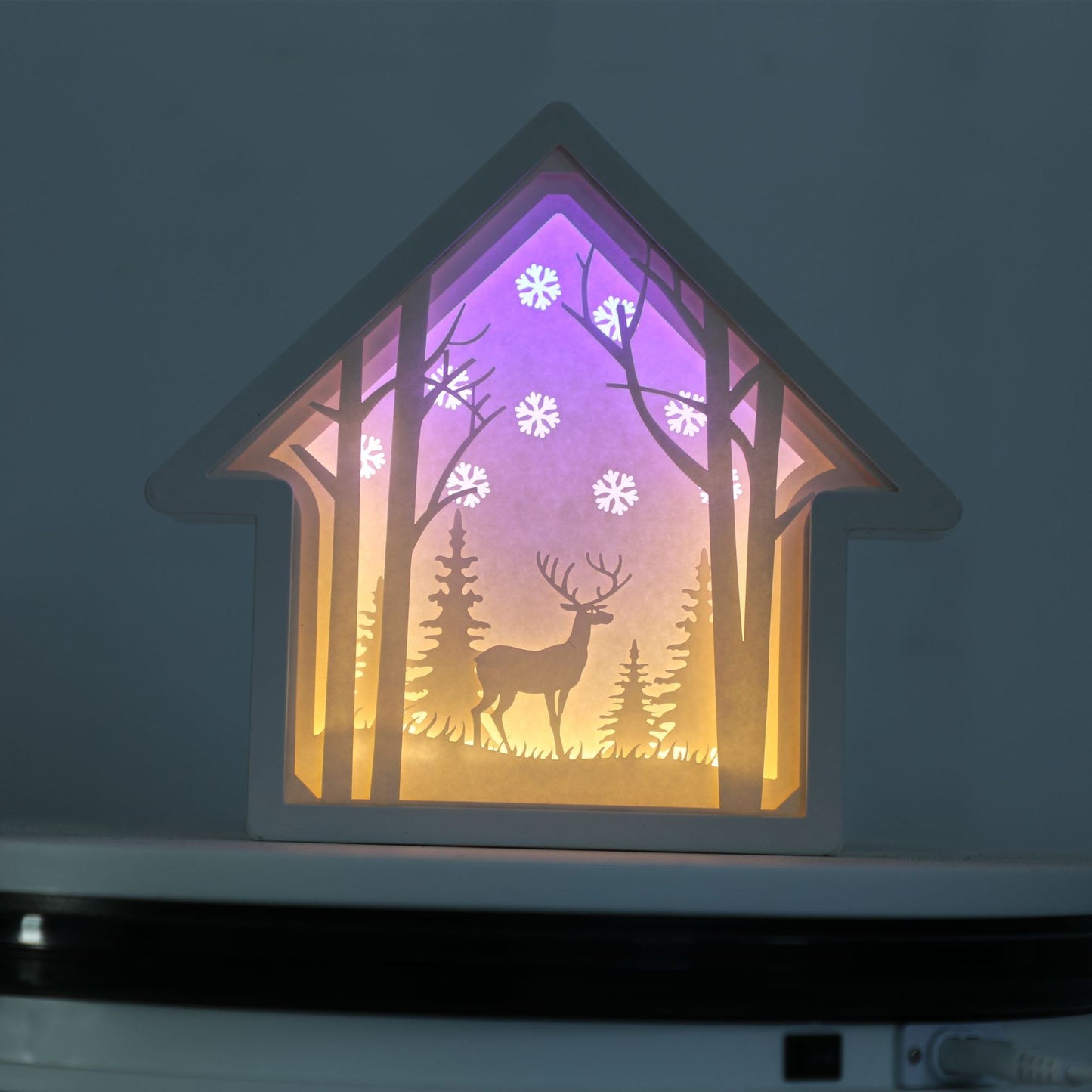 INSNIC Creative Gift 3D House Shape Paper Carving Lamp