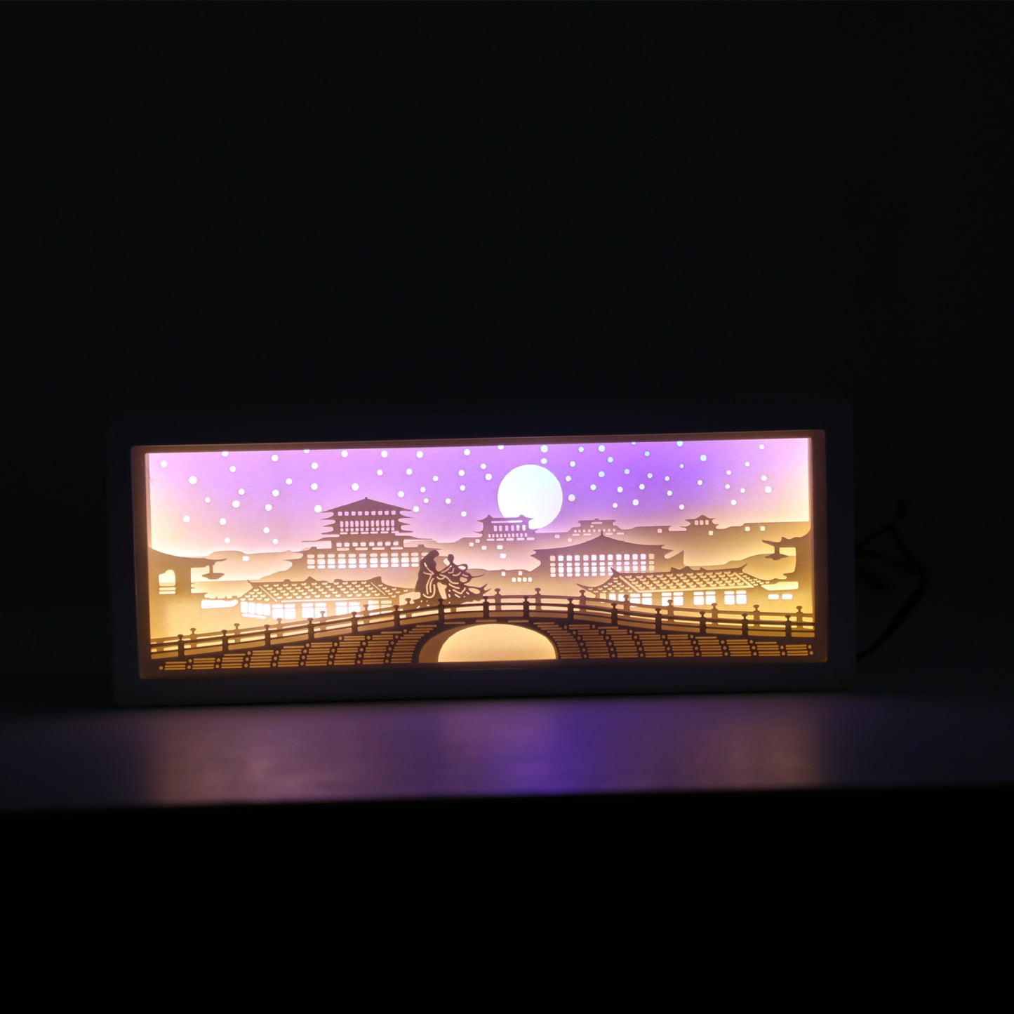INSNIC Kreatives Geschenk 3D-Streifen-Papierschnitzlampe