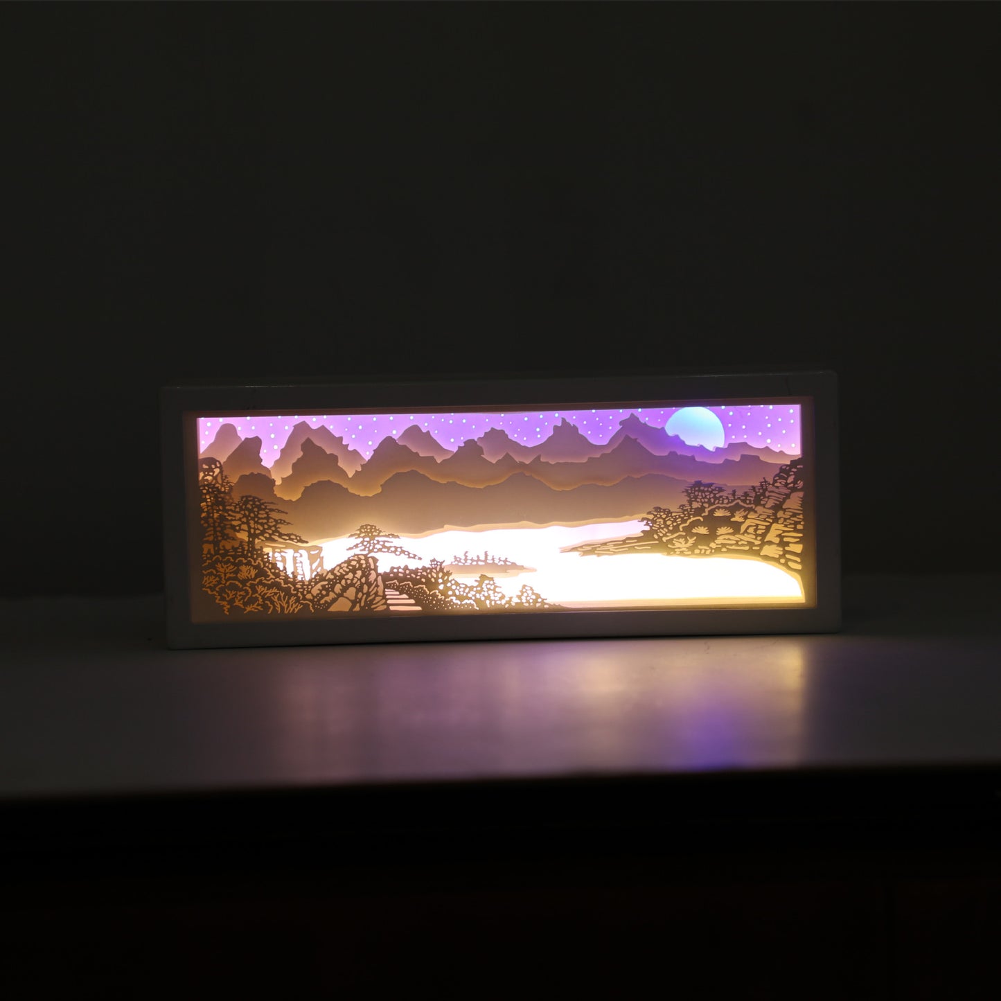 INSNIC Kreatives Geschenk 3D-Streifen-Papierschnitzlampe