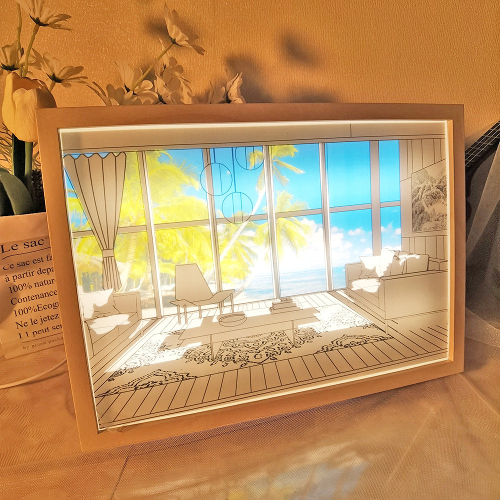 INSNIC Artwork Homedecor Gift Seaside Series Of Light Painting