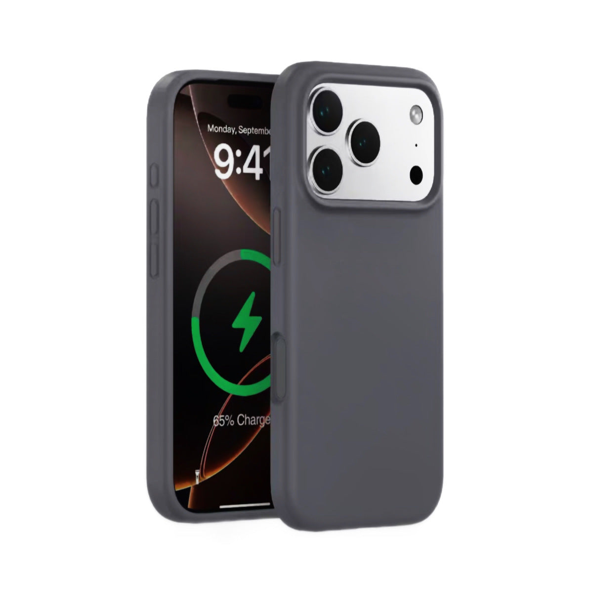 INSNIC Einfache magnetische Saugnapf-Hülle in Rosa mit Logo für iPhone