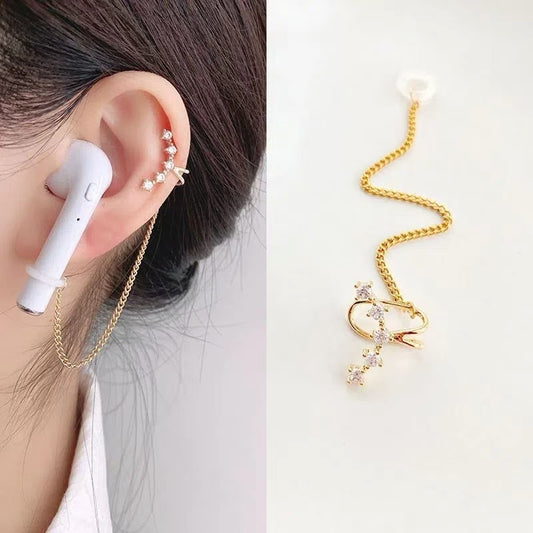 Airpods anti-lost Chain | INSINC Creative Women's Golden Star Ear Clip
