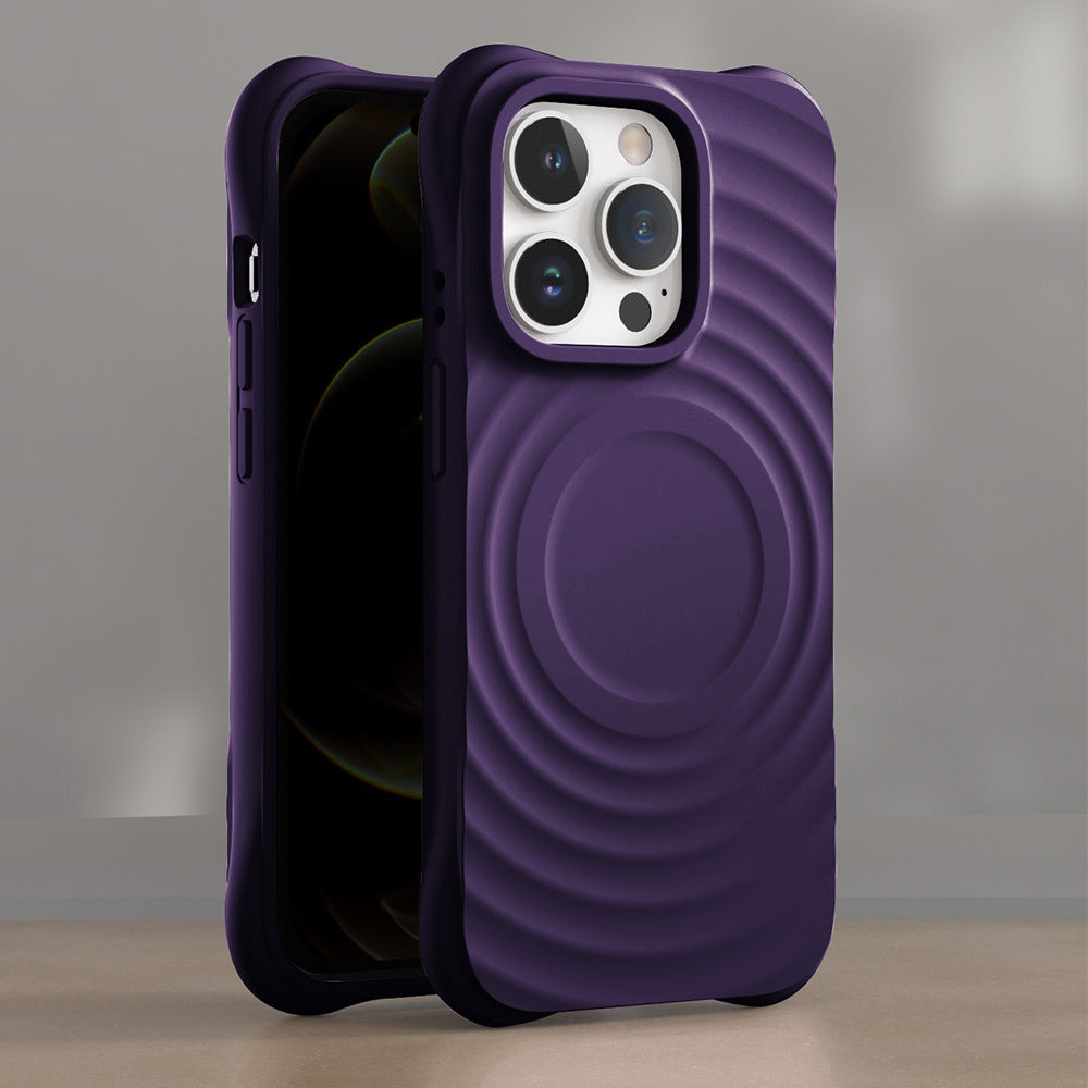 INSNIC Einfache magnetische Saugnapf-Hülle in Rosa mit Logo für iPhone