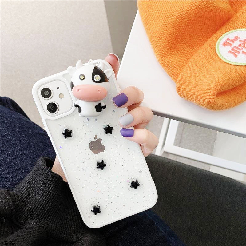 INSNIC Cute Sound-emitting Luminescent Cow Case For iPhone