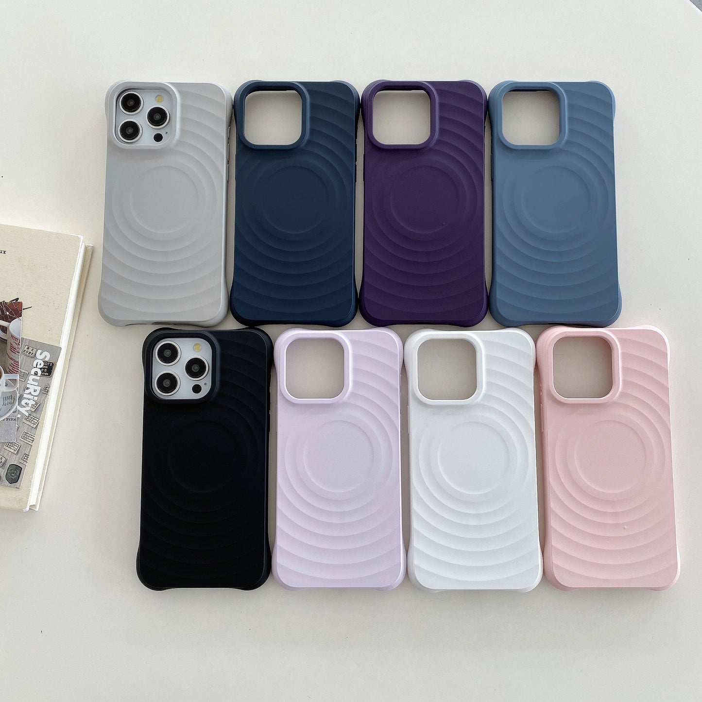 INSNIC Einfache magnetische Saugnapf-Hülle in Rosa mit Logo für iPhone