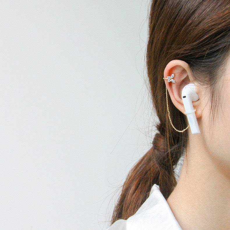 Airpods anti-lost Chain | INSNIC Creative Women's Silver Star Ear Clip
