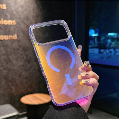 INSNIC Einfache magnetische Saugnapf-Hülle in Rosa mit Logo für iPhone