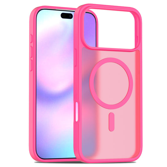 INSNIC Einfache magnetische Saugnapf-Hülle in Rosa mit Logo für iPhone