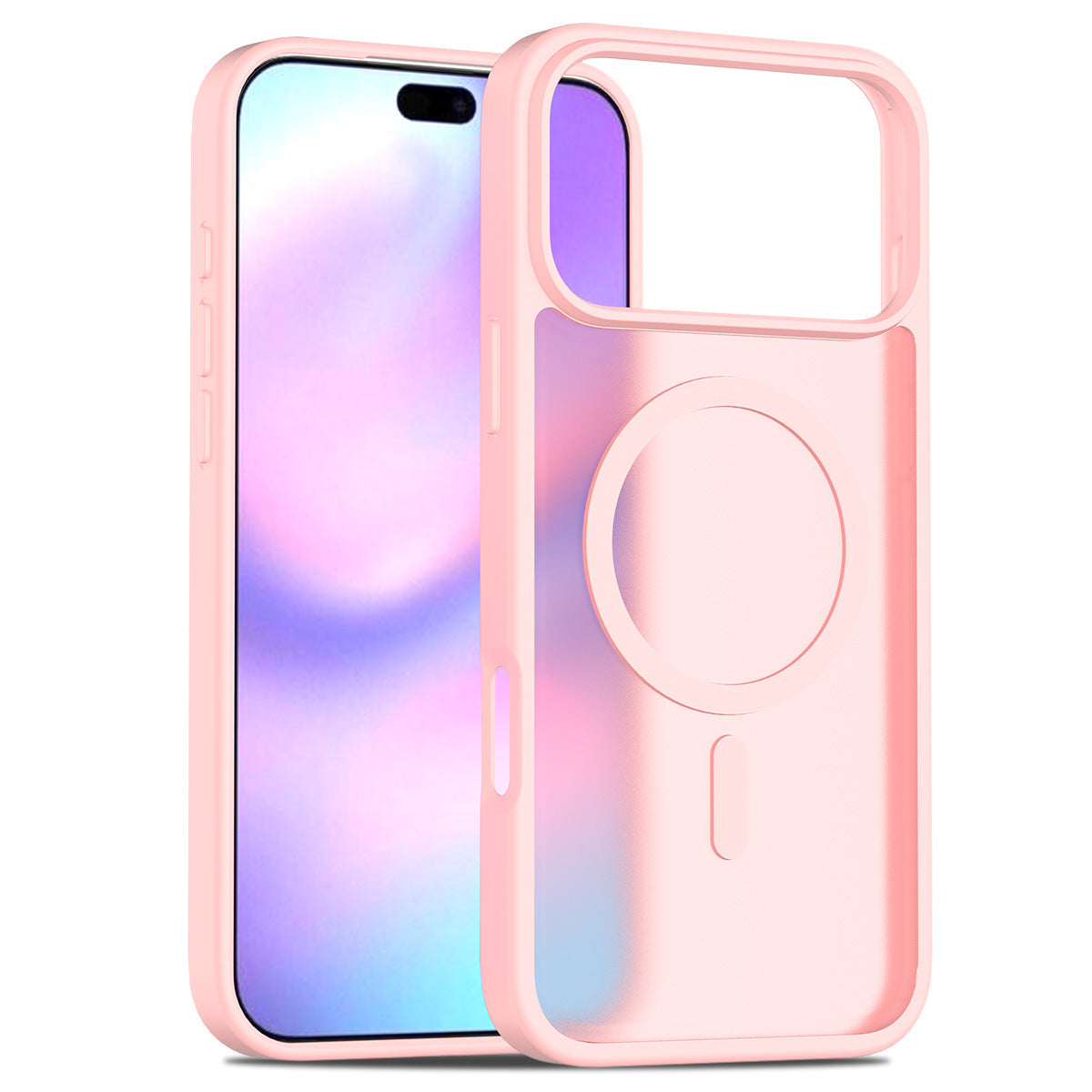 INSNIC Einfache magnetische Saugnapf-Hülle in Rosa mit Logo für iPhone