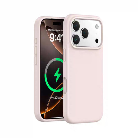 INSNIC Einfache magnetische Saugnapf-Hülle in Rosa mit Logo für iPhone