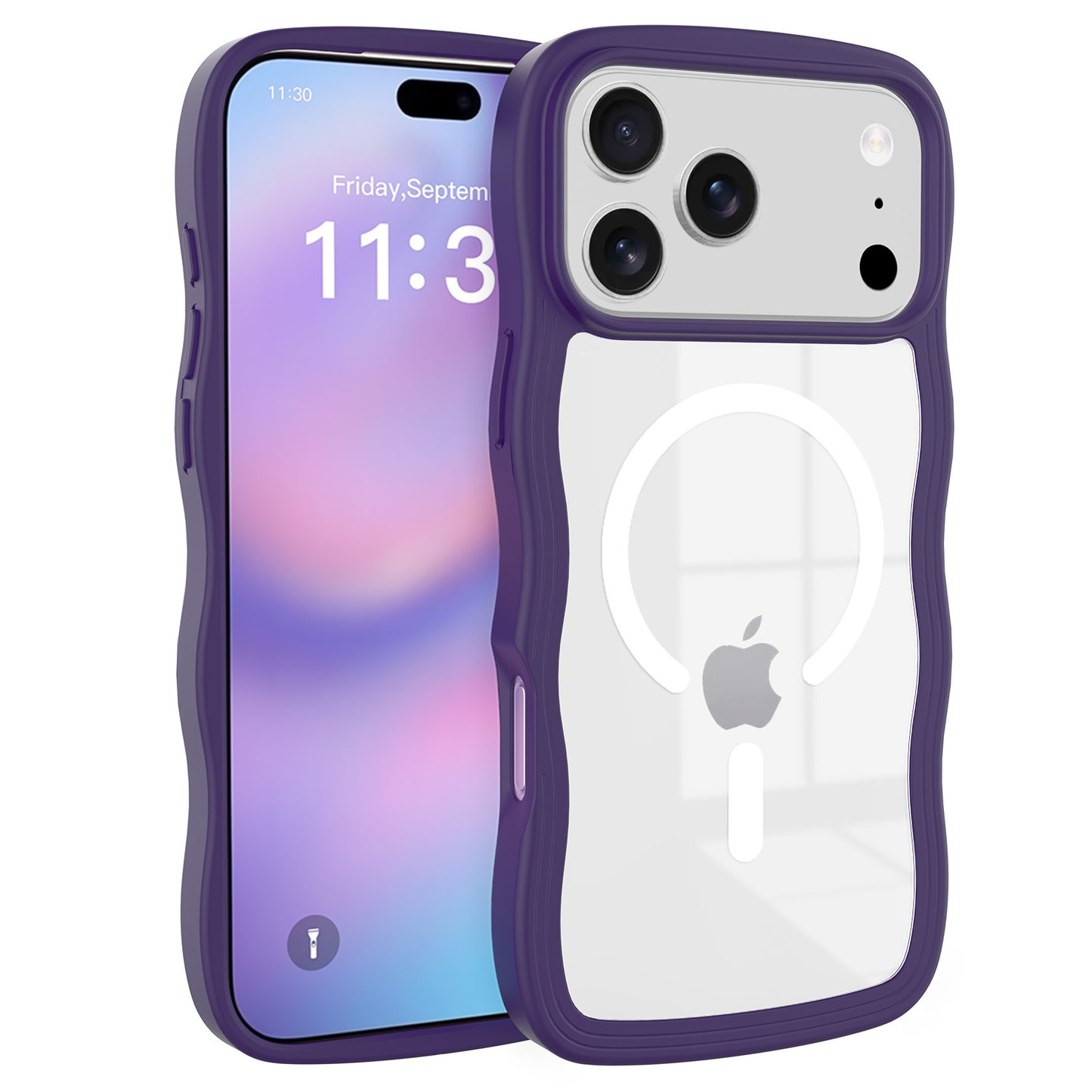 INSNIC Einfache magnetische Saugnapf-Hülle in Rosa mit Logo für iPhone