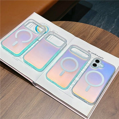 INSNIC Einfache magnetische Saugnapf-Hülle in Rosa mit Logo für iPhone
