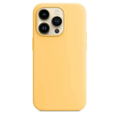 INSNIC Einfache magnetische Saugnapf-Hülle in Gelb mit Logo für iPhone