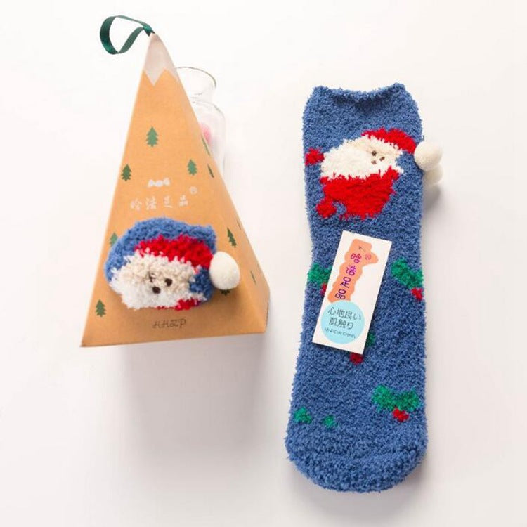 INSINC Kreative süße Korallen-Fleece-Socken für Frauen, Weihnachtsgeschenke