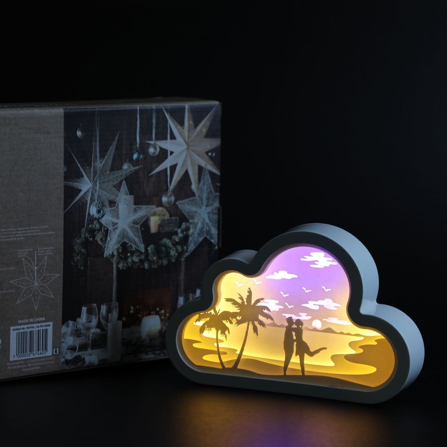 INSNIC Kreatives Geschenk 3D-Papierschnitzlampe in Wolkenform