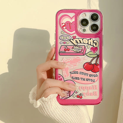 INSNIC Sweet Retro Pop Cherry Girls Love iPhone Case