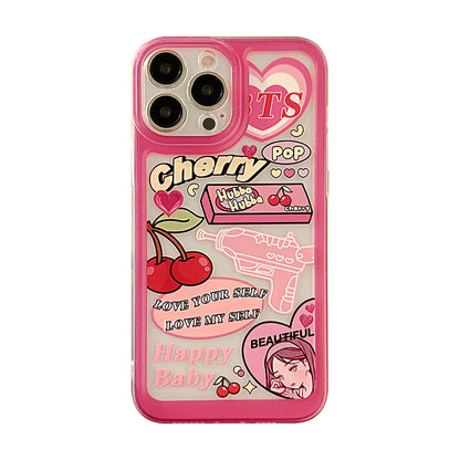 INSNIC Sweet Retro Pop Cherry Girls Love iPhone Case