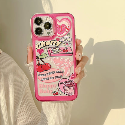INSNIC Süße Retro Pop Cherry Girls Love iPhone Hülle