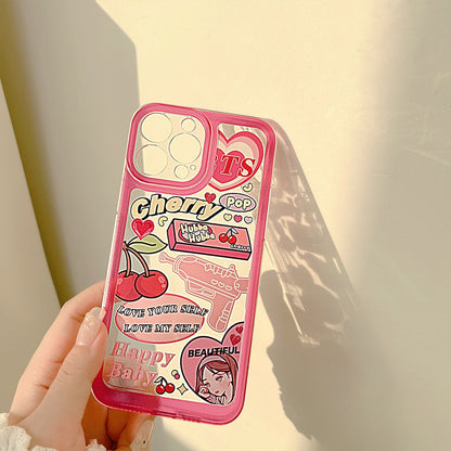 INSNIC Süße Retro Pop Cherry Girls Love iPhone Hülle